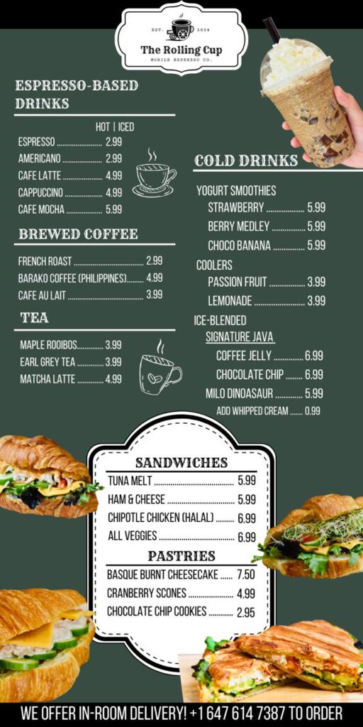 The Rolling Cup - Menu